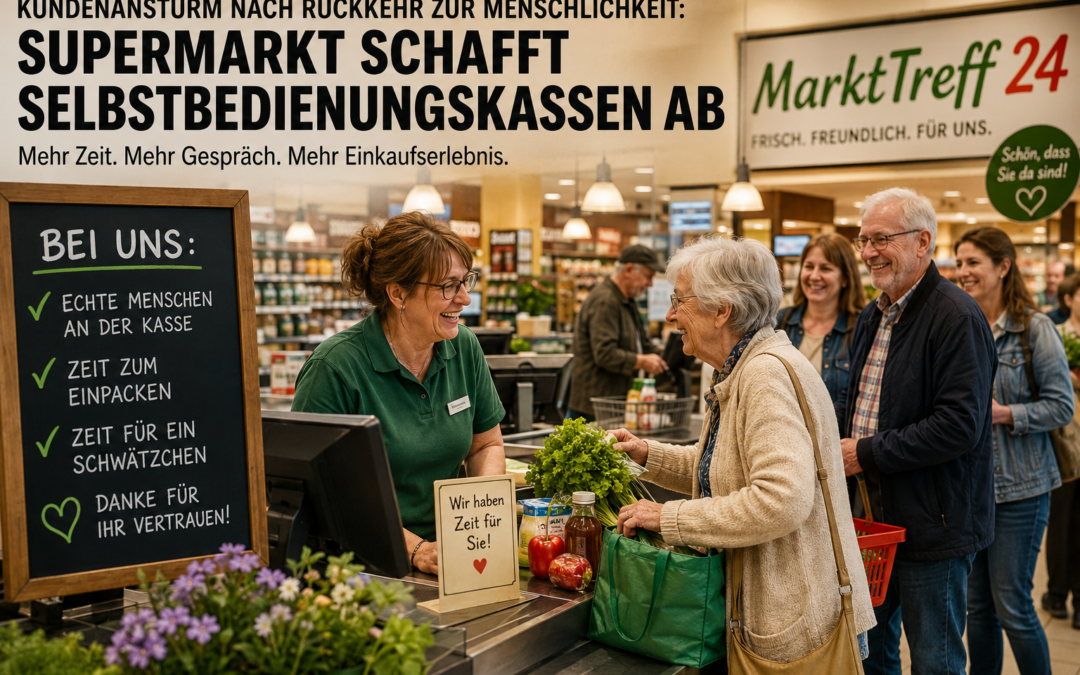 Kundenansturm nach Rückkehr zur Menschlichkeit: Supermarkt schafft Selbstbedienungskassen ab